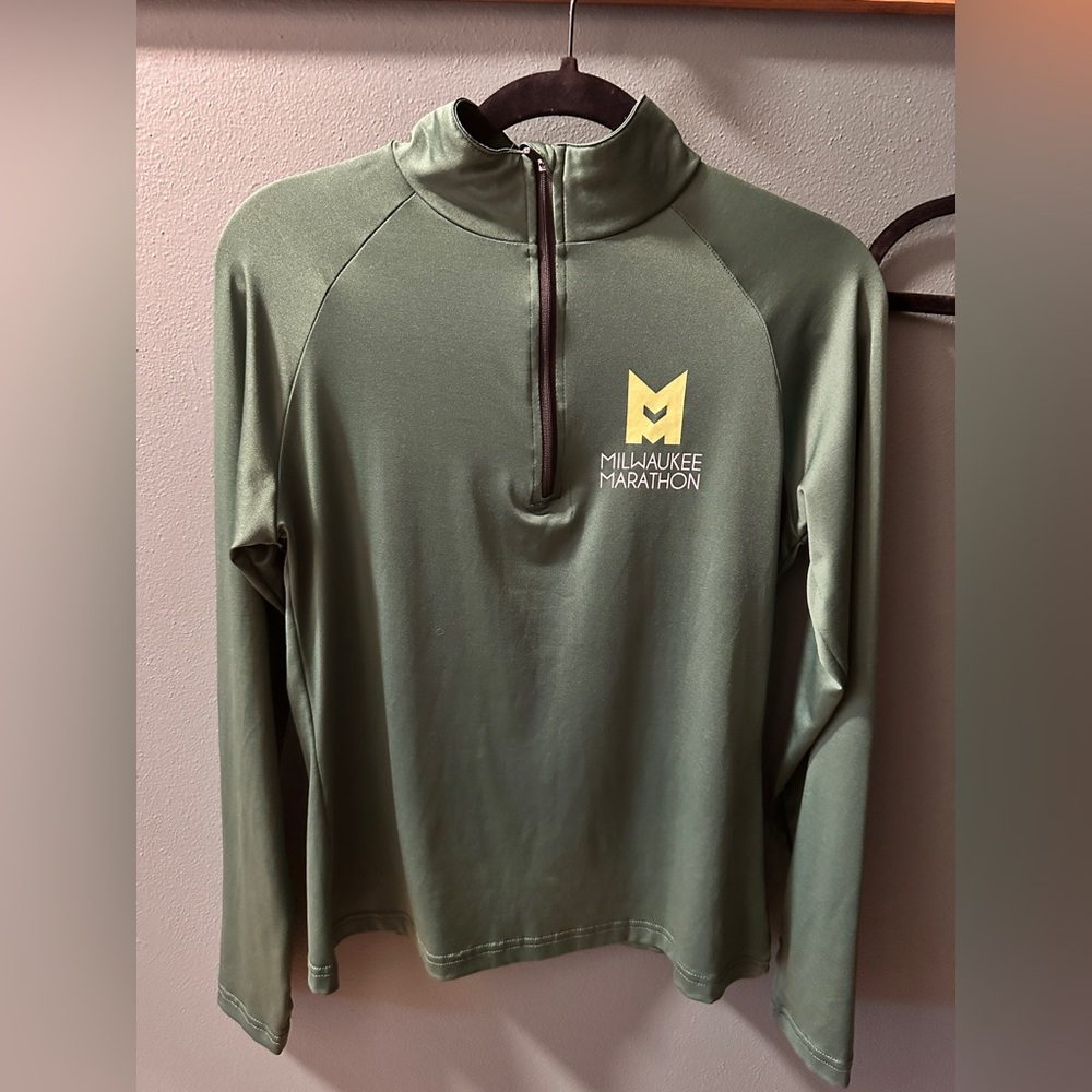 Milwaukee Marathon Green Quarter-Zip Pullover